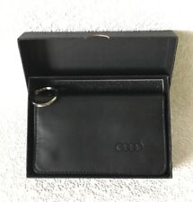 Vintage Audi 4 Rings Logo Keychain Leather Key Fob Wallet NOS in Box Nice picture