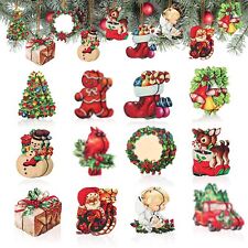 24 Pcs Vintage Christmas Wood Ornaments,Vintage Christmas Decorations Include... picture
