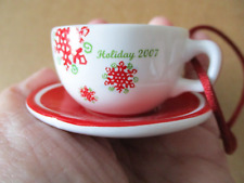 Starbucks 2007 Holiday COFFEE CUP & SAUCER Ornament - No Box -  picture