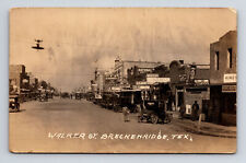 Walker St Drug Stores Cars Vaudville Theater Breckenridge Texas TX Postcard picture