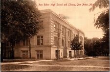 Postcard Ann Arbor High School and Library in Ann Arbor, Michigan~133114 picture