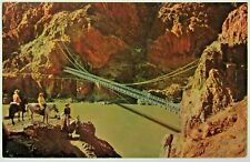 Grand Canyon Arizona Kaibab Suspension Bridge VTG Fred Harvey Postcard Unused  picture