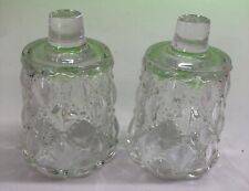 Lot of 2 Clear Glass Votive/Candleholder Quilted Diamond Pattern picture