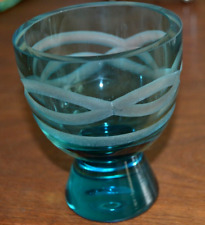 Evolution By Waterford Crystal Vase Blue Aqua Frosted Chalice 4 3/4