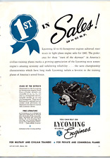Vintage 1941 Aviation Print Ad, Lycoming Engines for Private & Commercial Planes picture