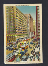 c.1930s State Madison St Street Busiest Corner Chicago Illinois IL Cars Postcard picture