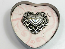 Brighton Heart Shaped Silver Plated Paperweight and Tin picture