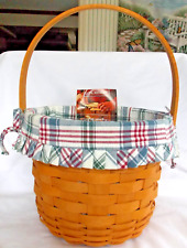 Longaberger MEDIUM fruit basket 1998 with liner insert and card picture