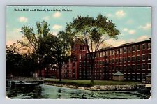 Lewiston ME-Maine, Bates Mill And Canal, Antique, Vintage Souvenir Postcard picture