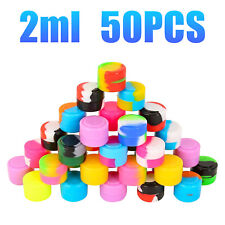2ml Silicone Container Jar Mixed Colors Round Non-Stick Wholesale Lot 50 Pcs picture