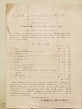 Antique National Harness Company Price List 1880s Buffalo, NY Horses Advertising picture