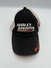 Harley Davidson Racing Hat Black White Orange Cap Adjustable picture