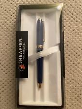 Sheaffer Mini Prelude Ballpoint Pen Gloss Blue Lacquer w/ Gold Trim & Gift Box picture