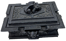 Decorative Carved Dragon Medieval Storage Box Dungeon  Coffin  Cigar Tray  READ picture