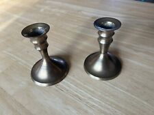Vintage Pair of Gold Tone Candle Stick Holders 4” Made in India picture