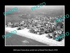 OLD LARGE HISTORIC PHOTO OF OLD LYME CONNECTICUT AERIAL SOUND HAVEN BEACH c1938 picture