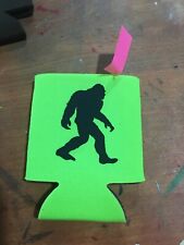 BIGFOOT SASQUATCH BEER CAN KOOZIE NEW LIME GREEN/BLACK picture