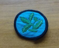 VINTAGE NATIONAL TRUST BLUE EMBROIDERED CLOTH BADGE AS PHOTO - OAK LEAVES+ ACORN picture