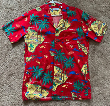 Vintage Marc Daniels Hawaiian Aloha Island Fish Shirt Size  Large picture