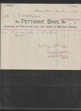 1895 WHATCOM WASHINGTON PETTIBONE BROTHERS ABSTRACT COMPANY TITLE  Billhead picture