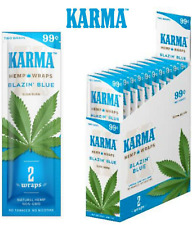 KARMA ZAGZ Natural Organic Wrap BLAZIN BLUE Full Box 25 Pouches, 50 Wraps Total picture