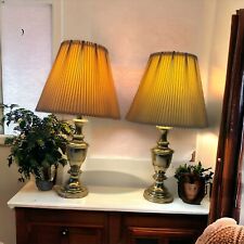 Vintage Pair Stiffel Brass Table Lamps 28