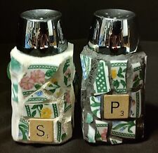 Unique Handmade Shells China Pieces Scrabble Salt And Pepper Shakers Cottage  picture