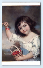 1780 Girl With Cherries Painting John Russell Postcard picture