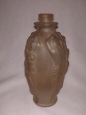 VINTAGE VICKY TIEL FROSTATE GLASS PARFUME BOTTLE EMBOSED NUDE LADIES FIGURE picture