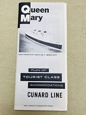 RMS Queen Mary Plan of Tourist Class Cunard Line Deck Plan 1963 picture