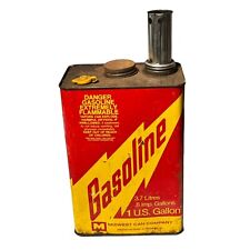 Midwest Can Company Chicago Metal Gasoline Can Yellow Lighting Bolt Vintage picture