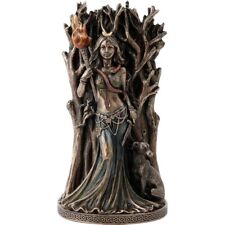 Hecate Hekate Greek Goddess of Magic with Torch and Dog Cold Cast Bronze Statue picture