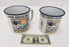 Pusser's Rum Virgin Islands Drinking Mug - LOT of 2 Large Metal Cup - Enameled picture