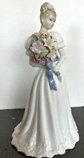 Bride Porcelain Wedding Day Exquisite Figurine w/Flowers Vintage 11.5