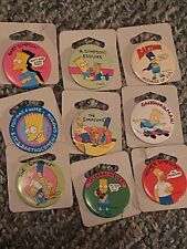 Lot of 9 Vintage  The Simpsons Buttons Bart Homer Bartman Pins picture