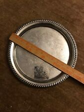 Vintage Very Solid Silver Plated 12'' Round Platter or Serving Tray picture