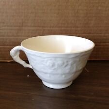 1 Pope Gosser China Co Rose Point Vintage White Large Footed Tea Cup Coffee 6oz picture
