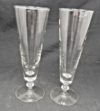 2 Vintage Retro 12oz Classic Tapered Pilsner Beer Glasses 8 1/2