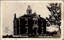 1910 BLUE HILL NEBRASKA SCHOOL BUILDING AND STUDENTS RPPC PHOTO POSTCARD 38-40 picture
