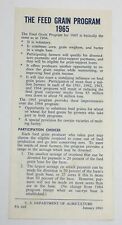 Vintage 1965 U.S. Department Of Agriculture Feed Grain Program Pamphlet picture