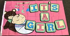 3x5 Its A Girl Flag Newborn Baby Shower Reveal Pregnant Outdoor Banner picture