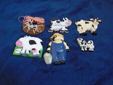 Lot of 6 Cow Magnets, Various Sizes & Themes picture