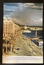 1956 original magazine photo salonika greece waterfront picture