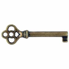 KY-3AB Antique Brass Hollow Barrel Skeleton Key | 2 PC/Pack | Cabinet Doors picture
