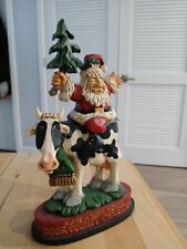 David Frykman vintage christmas figurine Santa on a cow with tree for sale picture