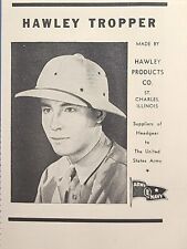 Hawley Tropper Pith Helmet U.S. Army St. Charles IL Vintage Print Ad 1943 picture