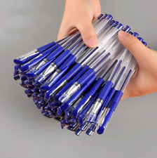 10pcs Blue Simple Classic Ballpoint Pens For Office, School, Durable, NEW picture