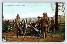 Postcard Military Army Soldier Gun Cannon Pre-1907 Unposted Undivided Back picture