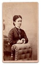 ANTIQUE CDV C. 1870s C.W. TALLMAN GORGEOUS YOUNG CHRISTIAN LADY BATVIA NEW YORK picture