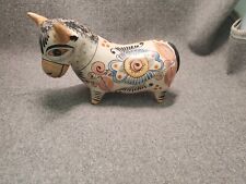 Vintage Tonala Pottery Bull Figurine Mexico Handmade and Painted 8